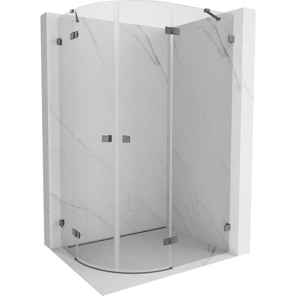 Mexen Lunar Cabina Doccia Semicircolare A Battente Destra 100 X 90 Cm, Trasparente, Gun Metal - 833-100P-090L-95-00-image