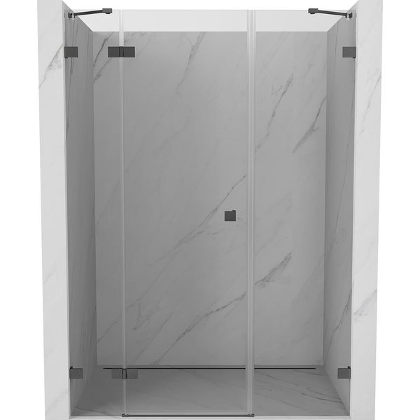 Mexen Lunar Porta Doccia A Battente Sinistra 160 Cm, Trasparente, Gun Metal - 834S-160-050-95-00-L-image