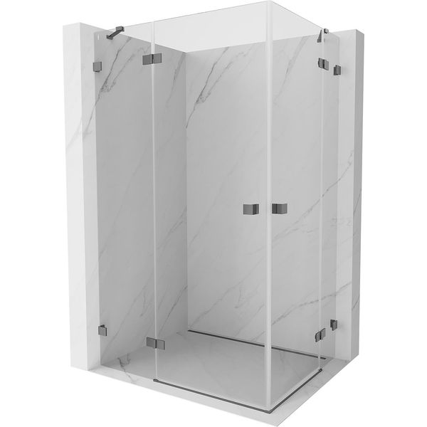 Mexen Lunar Duo Cabina Doccia Ad Anta Battente Sinistra 100 X 90 Cm, Trasparente, Gun Metal - 834-100L-090P-95-00-image