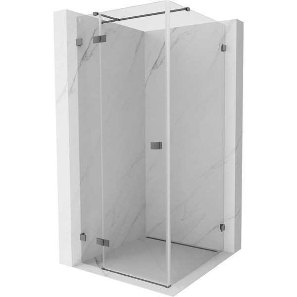 Mexen Lunar T Cabina Doccia A Battente Sinistra 120 X 120 Cm, Trasparente, Gun Metal - 834T-120-120-95-00-L-image