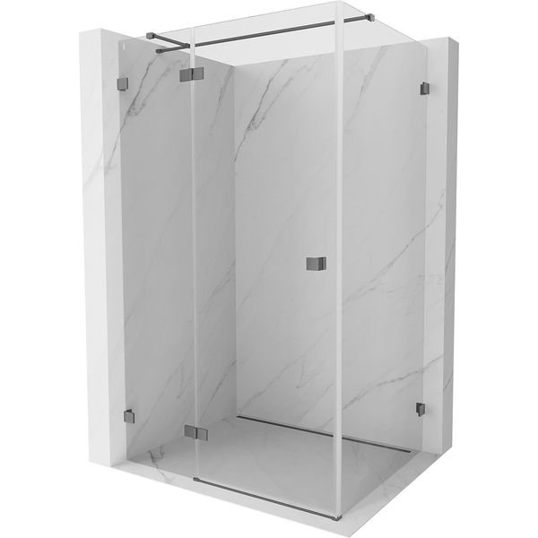 Mexen Lunar T Cabina Doccia Battente Sinistra 130 X 110 Cm, Trasparente, Gun Metal - 834T-130-110-95-00-L-image
