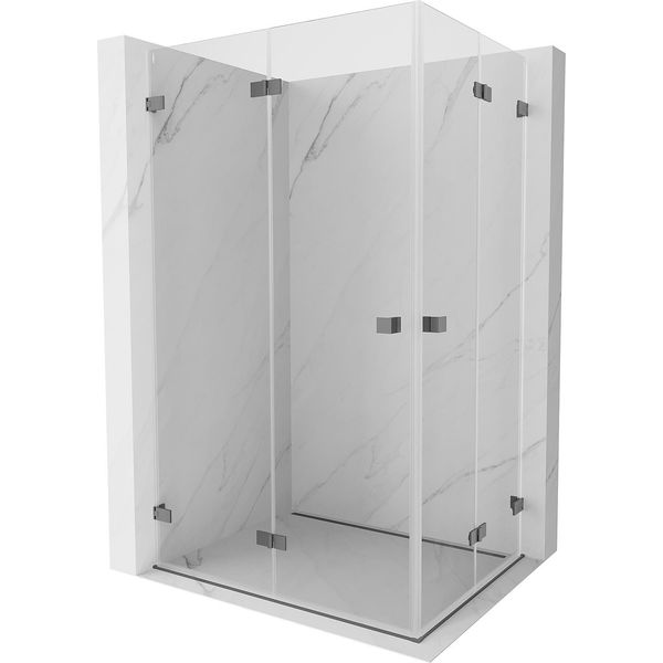 Mexen Lunar-F Duo Cabina Doccia Pieghevole 90 X 75 Cm, Trasparente, Gun Metal - 836-090L-075P-95-00-image