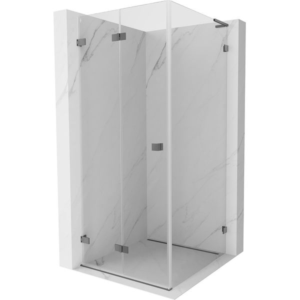 Mexen Lunar-F L Cabina Doccia Pieghevole Sinistra 80 X 80 Cm, Trasparente, Gun Metal - 836L-080-080-95-00-L-image