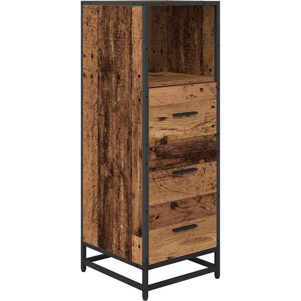 Vidaxl Set Di Mobili Da Bagno In Legno Recuperato 35 X 37,5 X 100 Cm Materiale A Base Di Legno-image