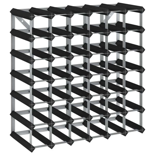 Syfax™ Portavini Da 42 Bottiglie Nero In Legno Massello Di Pino-image