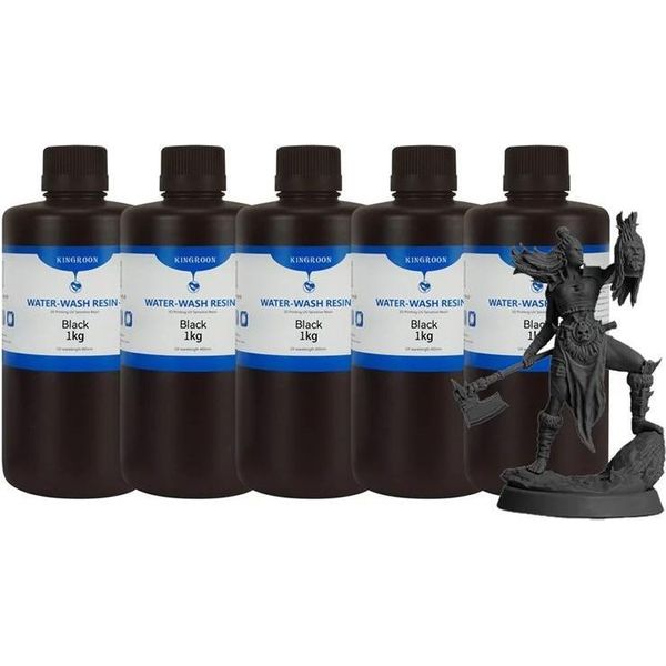 Resina Lavabile In Acqua, Alta Precisione, Formula Inodore, 5 Kg Nero-image