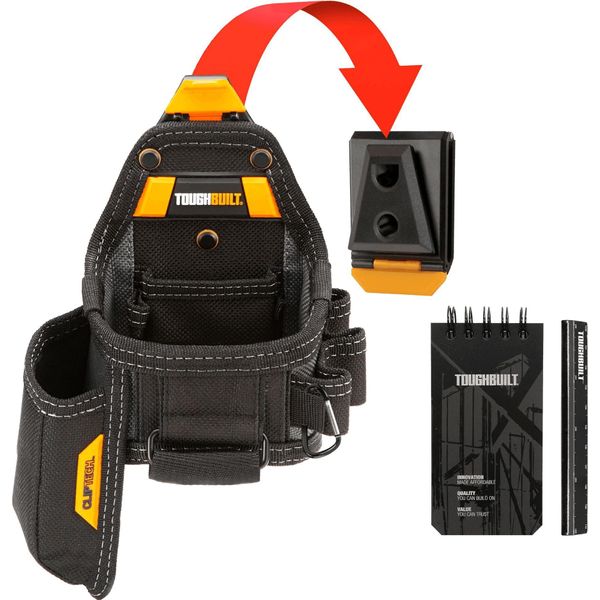 TB-CT-25X Toughbuilt Fodero Universale Per Metro A Nastro E Coltello Con Taccuino E Matita Cliptech-image