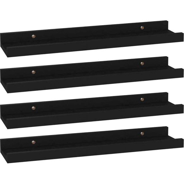 Syfax™ Mensole Da Parete 2 Pz Nere 40X9X3 Cm-image