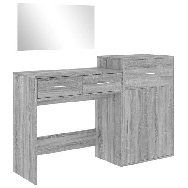 Syfax™ Set Da Toeletta 3 Pz Grigio Sonoma In Legno Multistrato-image