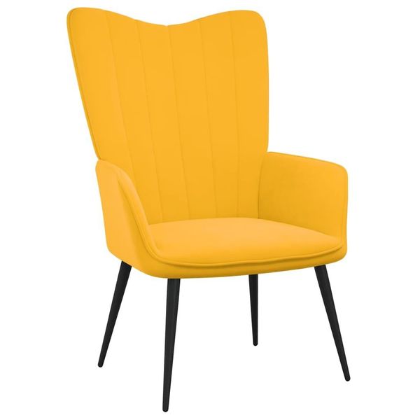 Syfax™ Sedia Relax Giallo Senape In Velluto-image