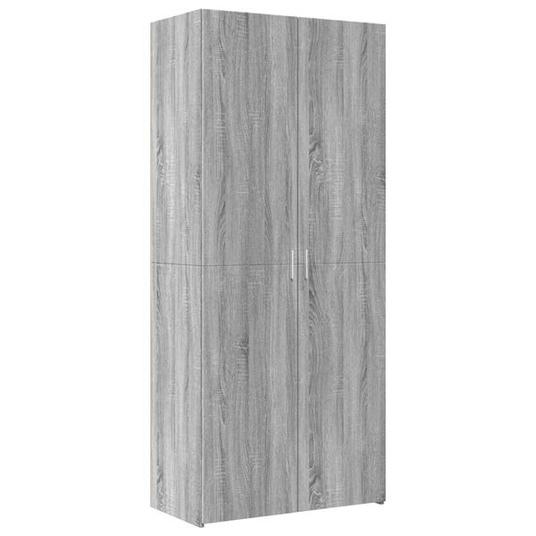 Syfax™ Credenza Grigio Sonoma 80X42,5X185 Cm In Legno Ingegnerizzato-image
