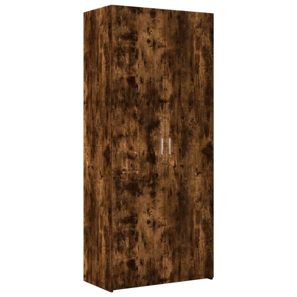 Syfax™ Credenza Rovere Fumo 80X42,5X185 Cm In Legno Ingegnerizzato-image
