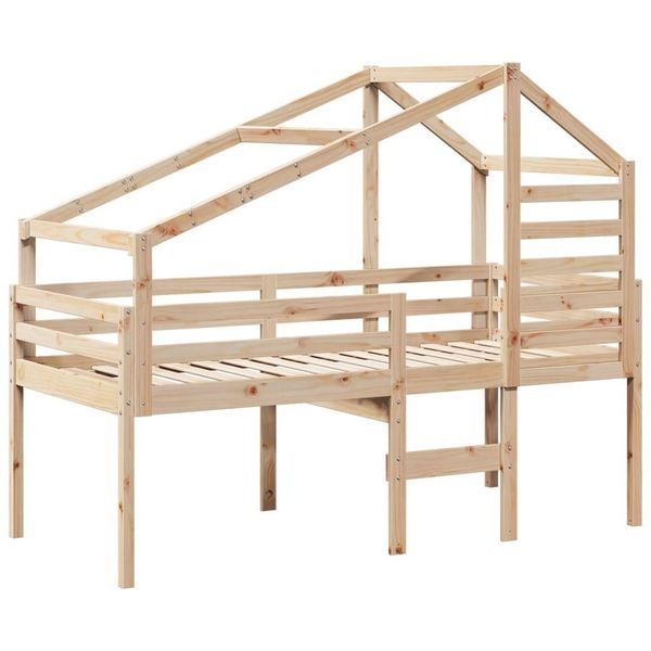 Syfax™ Letto A Soppalco Con Tetto 90X200 Cm In Legno Di Pino-image