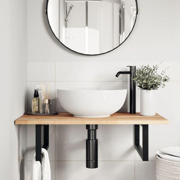Syfax™ Piano Da Bagno Non Trattato 100X50X2Cm Legno Massello Di Acacia-image