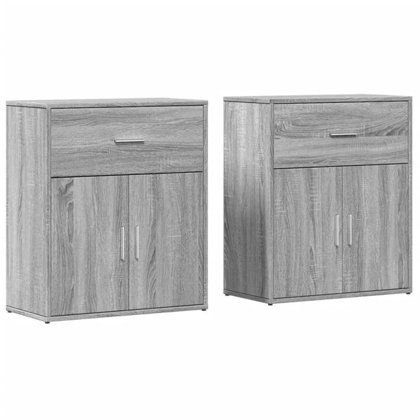 Syfax™ Credenze 2 Pz Grigio Sonoma 60X31X70 Cm In Legno Multistrato-image