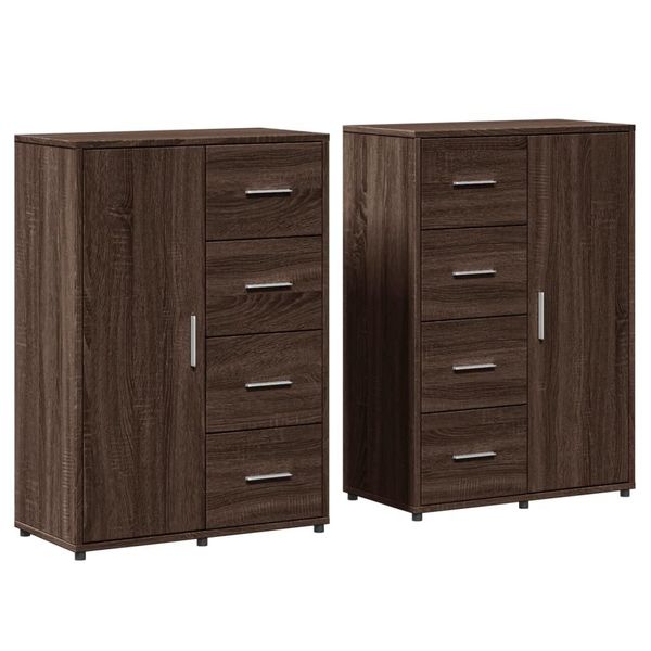 Syfax™ Credenze 2 Pz Rovere Marrone 60X31X84 Cm In Legno Multistrato-image