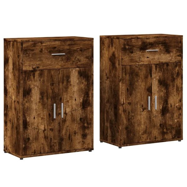 Syfax™ Credenze 2 Pz Rovere Fumo 60X30X84 Cm In Legno Multistrato-image