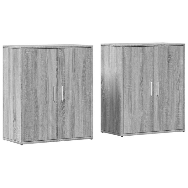 Syfax™ Credenze 2 Pz Grigio Sonoma 60X31X70 Cm In Legno Multistrato-image