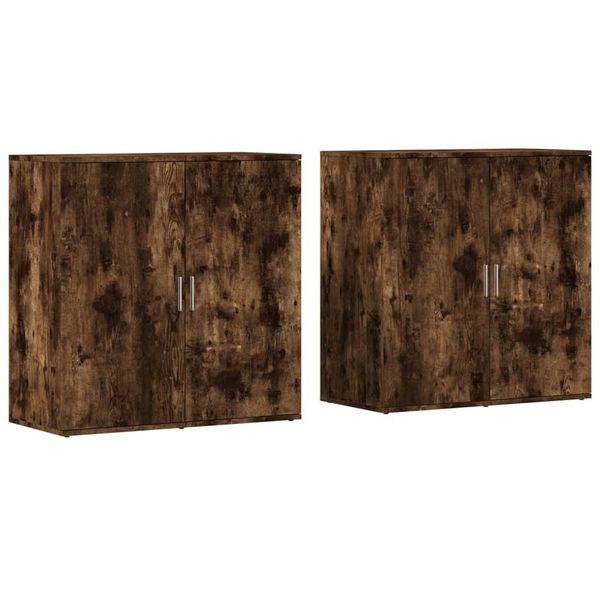 Syfax™ Credenze 2 Pz Rovere Fumo 79X38X80 Cm In Legno Multistrato-image