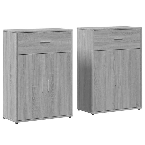 Syfax™ Credenze 2 Pz Grigio Sonoma 60X30X84 Cm In Legno Multistrato-image