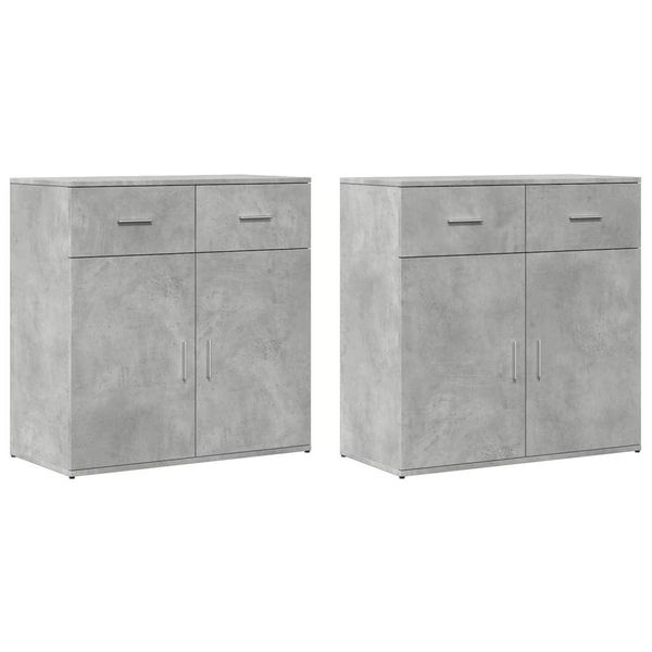 Syfax™ Credenze 2 Pz Grigio Cemento 79X38X80 Cm In Legno Multistrato-image