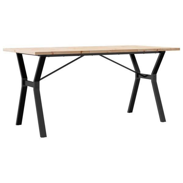 Syfax™ Tavolo Da Pranzo Telaio A Y 160X80X75,5 Cm Legno Pino E Acciaio-image