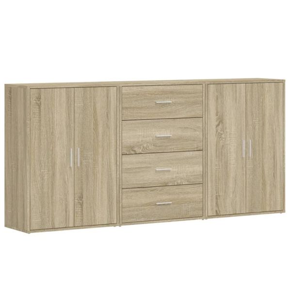 Syfax™ Credenze 3 Pz Rovere Sonoma 60X31X84 Cm In Legno Multistrato-image