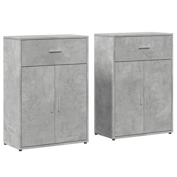 Syfax™ Credenze 2 Pz Grigio Cemento 60X30X84 Cm In Legno Multistrato-image