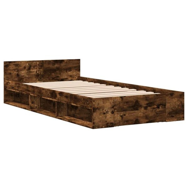 Syfax™ Giroletto Con Cassetto Rovere Fumo 90X190 Cm Legno Multistrato-image