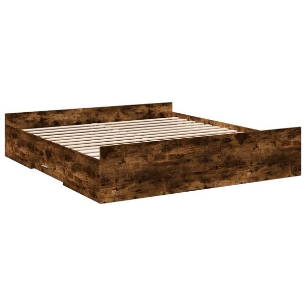 Syfax™ Giroletto Con Cassetti Rovere Fumo 200X200 Cm Legno Multistrato-image