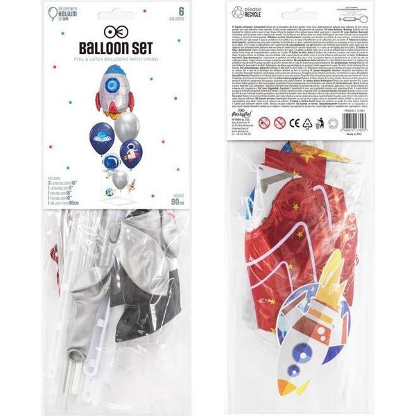 Set Di Supporti Per Palloncini Razzo Spaziale Compleanno 6 Pezzi.-image