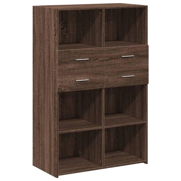 Syfax™ Credenza Rovere Marrone 80X42,5X124 Cm In Legno Multistrato-image