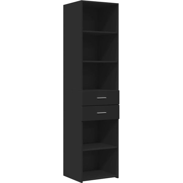 Syfax™ Credenza Nera 45X42,5X185 Cm In Legno Multistrato-image