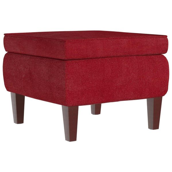 Syfax™ Poggiapiedi Con Gambe In Legno Rosso Vino In Velluto-image