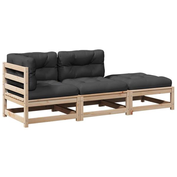 Syfax™ Set Divani Giardino 3 Pz Con Cuscini In Legno Massello Di Pino-image
