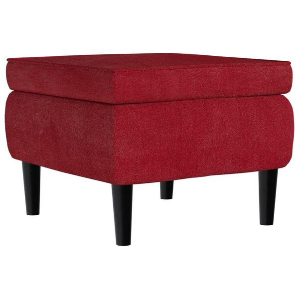 Syfax™ Poggiapiedi Con Gambe In Legno Rosso Vino In Velluto-image