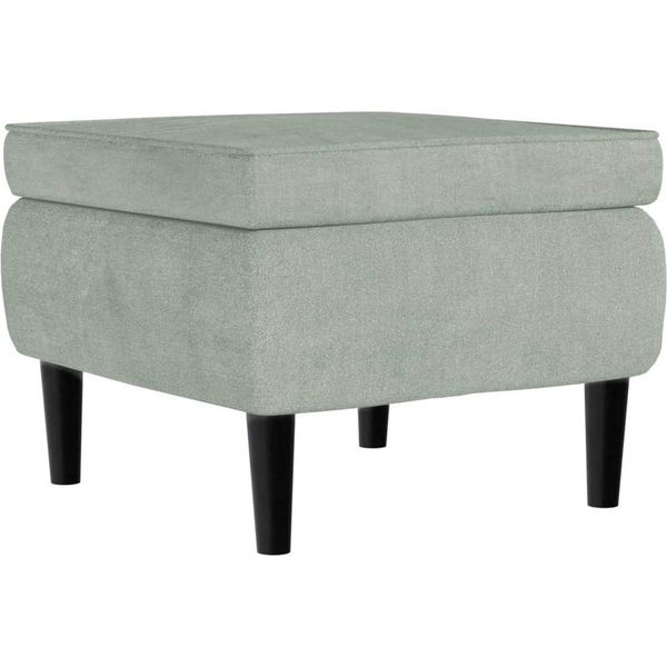 Syfax™ Sgabello Con Gambe In Legno Grigio Chiaro Velluto-image