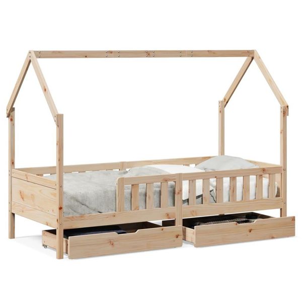 Syfax™ Giroletto Per Bambini Con Cassetti 90X190Cm Legno Massello Pino-image