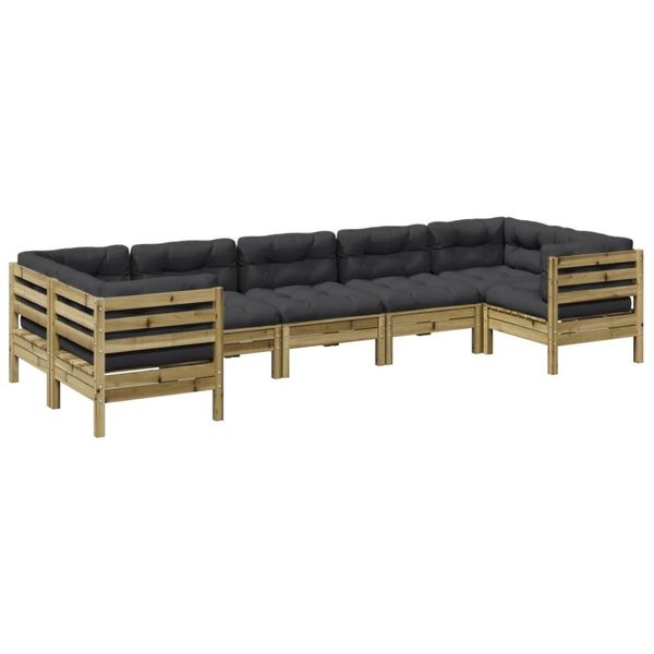 Syfax™ Set Divani Da Giardino 7Pz Con Cuscini Legno Impregnato Di Pino-image