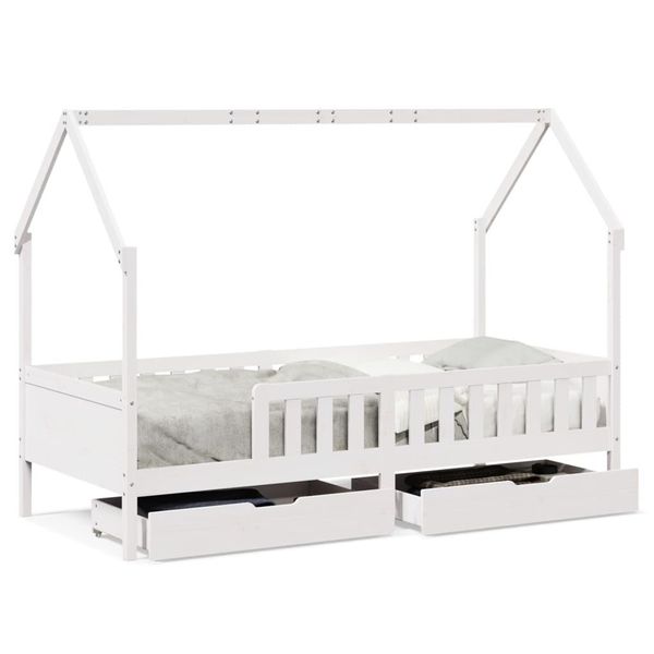 Syfax™ Giroletto Bambini Con Cassetti 80X200 Cm Legno Massello Di Pino-image