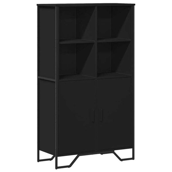 Syfax™ Credenza Nera 79,5X35,5X137,5 Cm In Truciolato-image