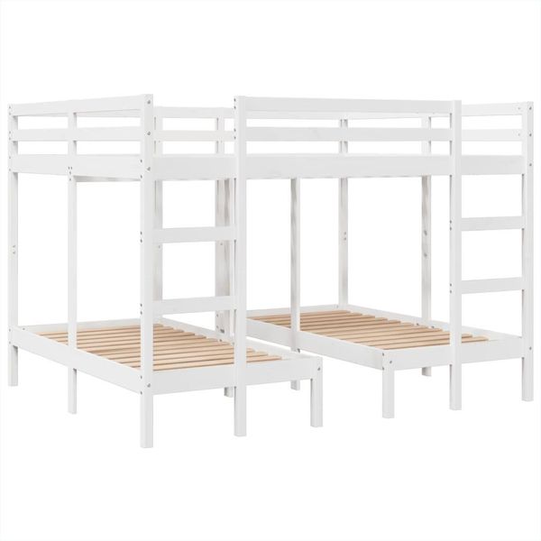 Syfax™ Giroletto Castello Triplo Bianco 160X200/80X160Cm Massello Pino-image