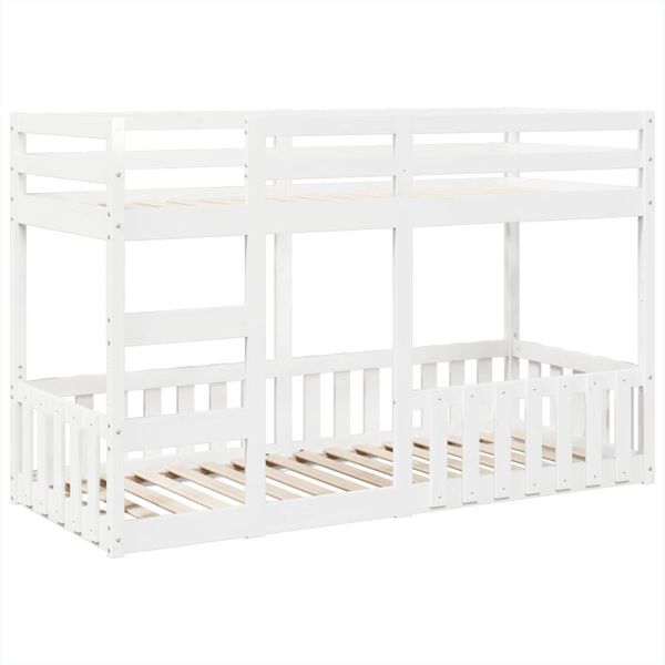 Syfax™ Letto A Castello Bianco 90X190 Cm In Legno Massello Di Pino-image