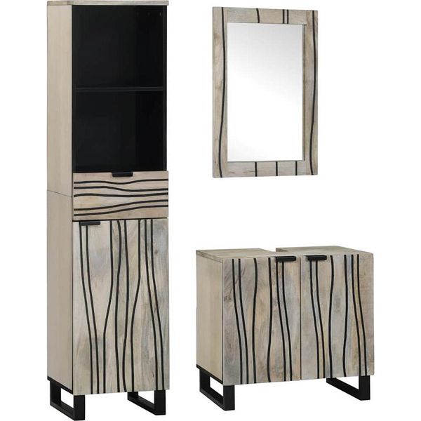Syfax™ Set Di Mobili Per Il Bagno 3 Pcs Bianco Legno Multistrato-image