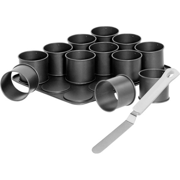 Mini Teglia Per Torte E Spatola Per Glassa - Zenker - Nero Metallizzato-image