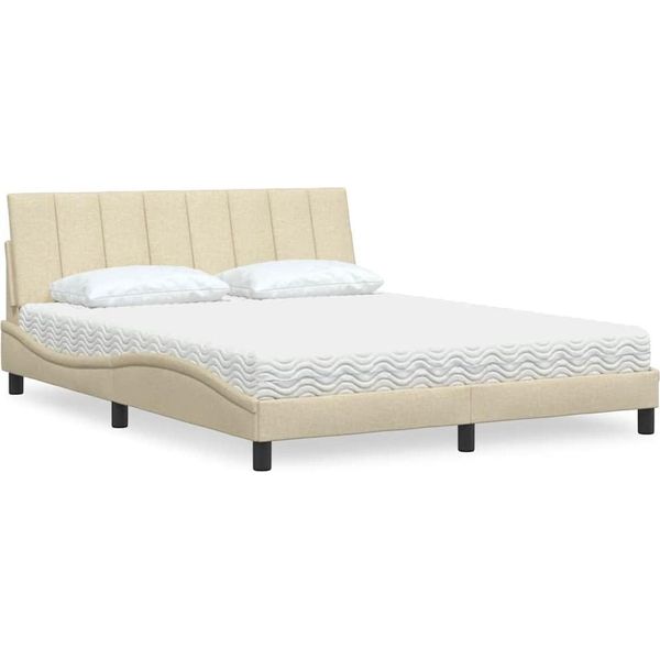 Syfax™ Letto Con Materasso Hanko Crema 160X200 Cm In Tessuto-image