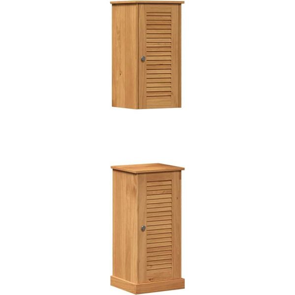 Syfax™ Set Di Mobili Per Il Bagno Vigo 2 Pcs Marrone E Marrone Miele-image