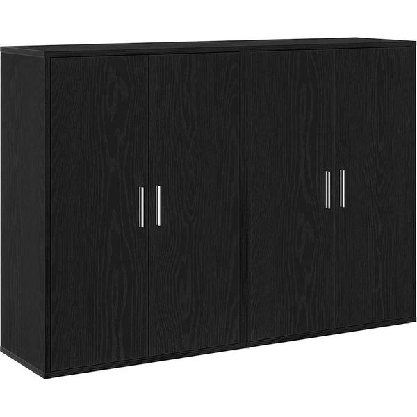 Syfax™ Credenza 2 Pcs Rovere Nero 60 X 31 X 84 Cm Legno Multistrato-image
