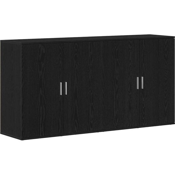 Syfax™ Credenza 2 Pcs Rovere Nero 79 X 38 X 80 Cm Legno Multistrato-image