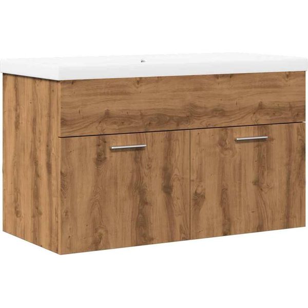Syfax™ Set Mobili Da Bagno 2 Pz Rovere Artigianale Legno Multistrato-image